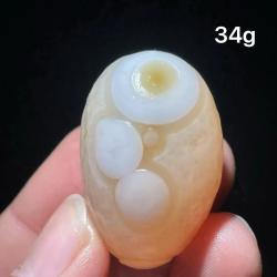 Gelbe Sardonyxperle | Natürliches Gobi-Achat-Exemplar & Chakra-Stein
