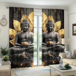 Tende per la meditazione zen: design con loto dorato per case tranquille