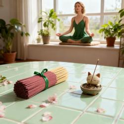 Bâtonnet de bambou parfumé à la pêche : purificateur d’air naturel et aide à la relaxation