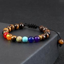 Équilibre et énergie : Bracelet en pierre de lave aux 7 chakras pour hommes et femmes