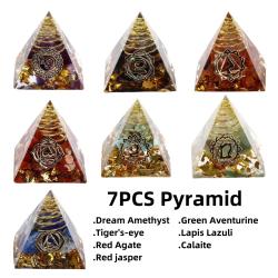 Chakra-Kristallpyramiden-Set | 7-teiliger Energieverstärker für die Meditation