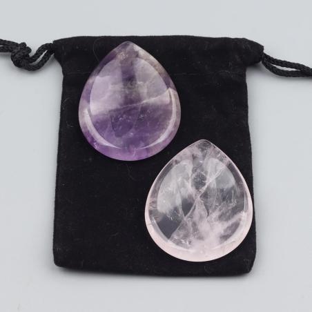 Amethyst- und Rosenquarz-Sorgensteine: Heilkristalle für die Meditation