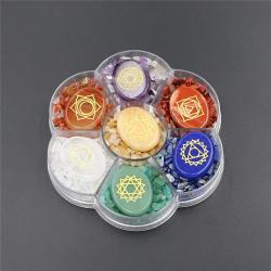 Doğal 7 Çakra Taşı Seti - Meditasyon İçin Oyma ve Cilalama İşlemi İçin Uygun