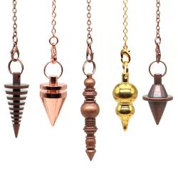 Pendolo in ottone e rame per rabdomanzia, Reiki e meditazione