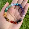 Bracelets de guérison en œil de tigre et améthyste - Ensemble de bracelets énergétiques pour 7 chakras
