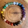 Bracelets de guérison en œil de tigre et améthyste - Ensemble de bracelets énergétiques pour 7 chakras