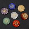 Ensemble de 7 pierres de guérison des chakras avec symboles Reiki et plaque en bois