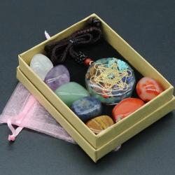 Ensemble de 7 cristaux pour la guérison des chakras, la méditation et le Reiki
