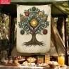 Kutsal Hayat Ağacı Mandala Duvar Halısı: Boho Duvar Dekoru ve Meditasyon