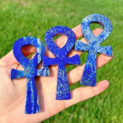 Lapis Lazuli Ankh Kolye: Meditasyon ve Şifa İçin El Yapımı Kristal...