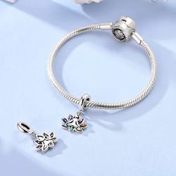 Lotus-Anhänger aus Sterlingsilber mit 7 Chakras für Charm-Armbänder