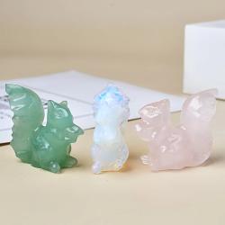 Écureuil en cristal sculpté : Pierre de décoration et de méditation unique