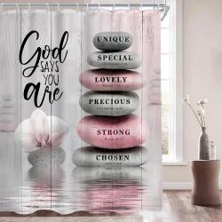 Tenda da doccia cristiana: loto rosa, atmosfera da spa e meditazione