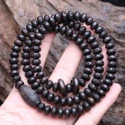 Tibet Abanoz Mala Kolye - Meditasyon için 108 Boncuklu Mantra Tesbih