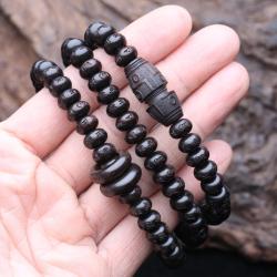 Collana Mala tibetana in ebano - Rosario Mantra con 108 perle per la meditazione