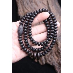 Collana Mala tibetana in ebano - Rosario Mantra con 108 perle per la meditazione