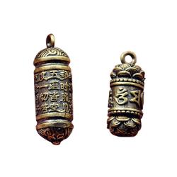 Schlüsselanhänger mit tibetisch-buddhistischem Herz-Sutra – Mantra-Anhänger aus Messing