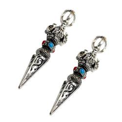 Tibetisches Phurba-Anhänger-Set | 2-teiliges Schmuckamulett aus Legierung