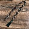 Hint Oniks 108 Boncuklu Mala | Meditasyon İçin Tibet Püsküllü Kolye