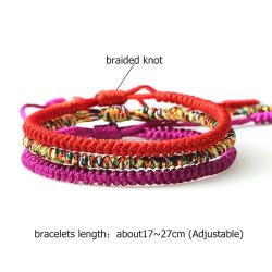 Braccialetti portafortuna buddisti tibetani | Braccialetti dell'amicizia fatti a mano con nodo di corda...