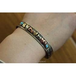 Tibetisches Om Mani Padme Hum Kupfer-Messing-Armband