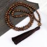 Ahşap Boncuklu Mala Kolye | 6/8 mm, Püsküllü ve Tibet Tarzı