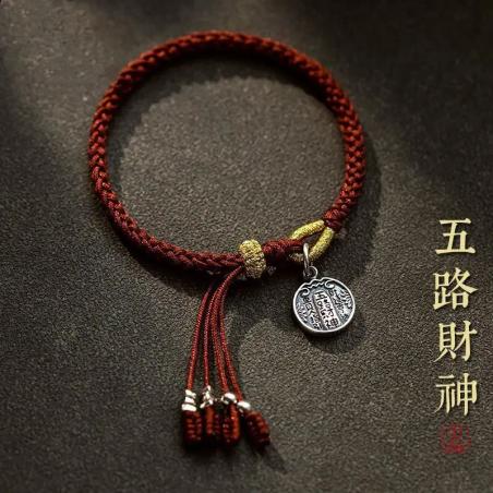 Sterlin Gümüşü Zenginlik Tanrısı Bilekliği - Şans ve Refah