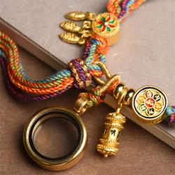 Bracelet Thangka tibétain Tara Verte : Bénédictions et Protection