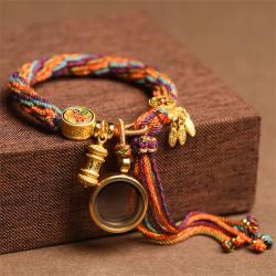 Bracelet Thangka tibétain Tara Verte : Bénédictions et Protection