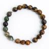 Mala in occhio di tigre naturale e onice | Collana da meditazione con 108 perle