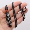 Pendentif Dzi du Tibet : Collier ras du cou porte-bonheur à neuf yeux