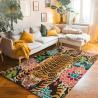Tapis bohème vintage à motifs tigre et fleurs | Tapis de style marocain
