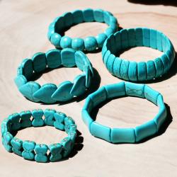 Türkisfarbenes Zigeunerarmband | Boho- und Punk-Stil