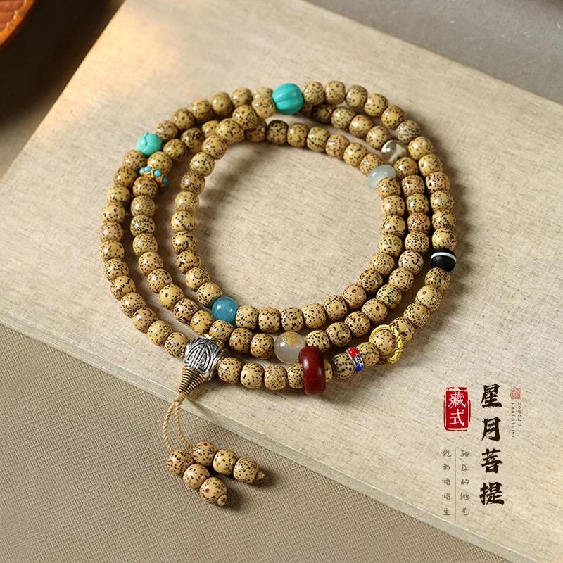 Armband mit tibetischen Buddha-Perlen | Boho-Mala im Lagenlook | Meditation & Stil