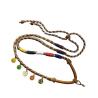 Collier de perles Dzi tibétaines | Amulette en corde de coton tissée à la main