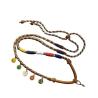 Collier de perles Dzi tibétaines | Amulette en corde de coton tissée à la main