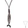 Tibetan Agate Dzi Bead Pendant Necklace - Blessing & Fortune