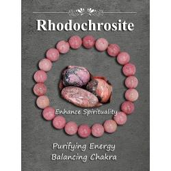 Bracelet en rhodochrosite : Bijou en cristal d'amour, d'équilibre et de guérison
