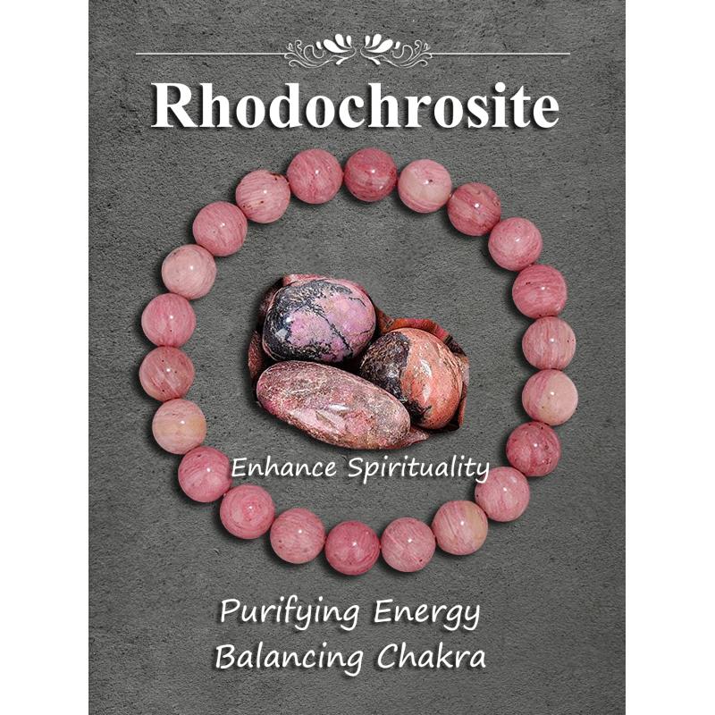 Bracelet en rhodochrosite : Bijou en cristal d'amour, d'équilibre et de guérison