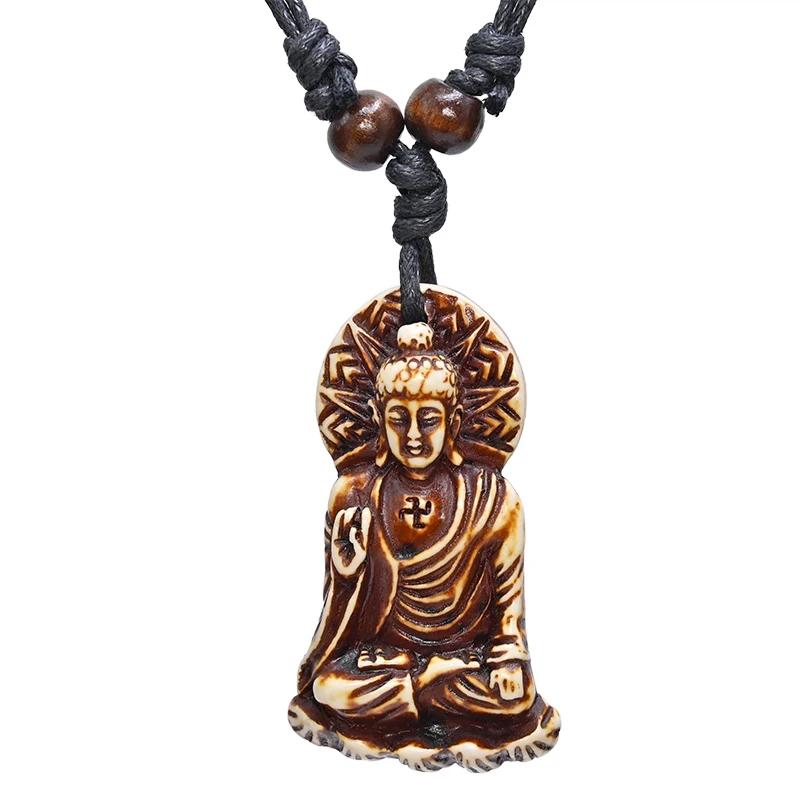 Tibet Buda Kemik Kolye | Şık Erkek Gerdanlık | Retro Takı