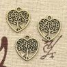 Ciondoli a forma di cuore e albero in argento antico per la creazione di gioielli fai da te (30 pezzi)