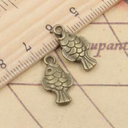 Antique Bronze Silver Fish Charms (20 pcs) for Jewelry Making