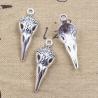 Set di ciondoli con teschio e uccello - 15 ciondoli in argento antico per gioielli...