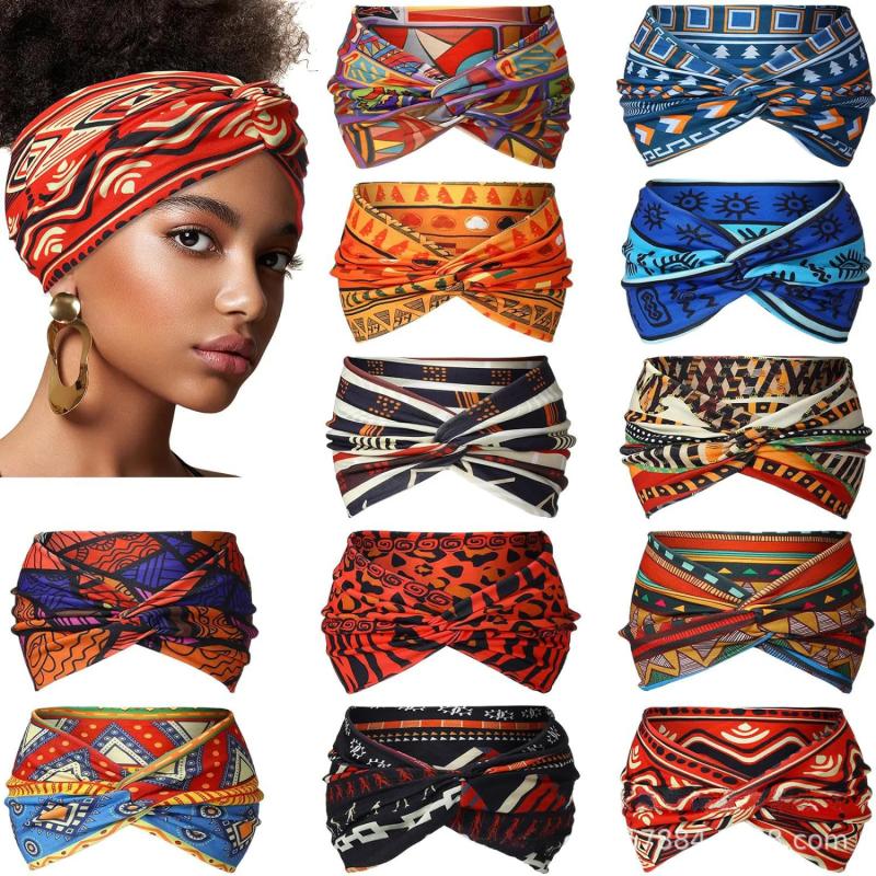 Bandeau de yoga bohème | Large et résistant, style imprimé africain