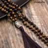 Natural Tiger Eye Mala Necklace | Meditation & Yoga