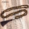 Natural Tiger Eye Mala Necklace | Meditation & Yoga