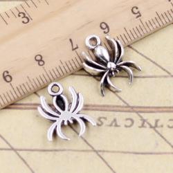 Halloween Spider Charms - 20pc Antique Silver Pendant Set