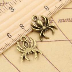Halloween Spider Charms - 20pc Antique Silver Pendant Set