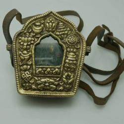 Handmade Brass Buddha Statue & Gawu Box Pendant | Tibetan Buddhist ...