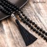 Collana Mala in agata nera opaca: gioielli per meditazione e yoga